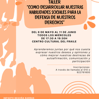 CANCELADO - Cómo desarrollar nuestras habilidades sociales para la defensa de nuestro derechos